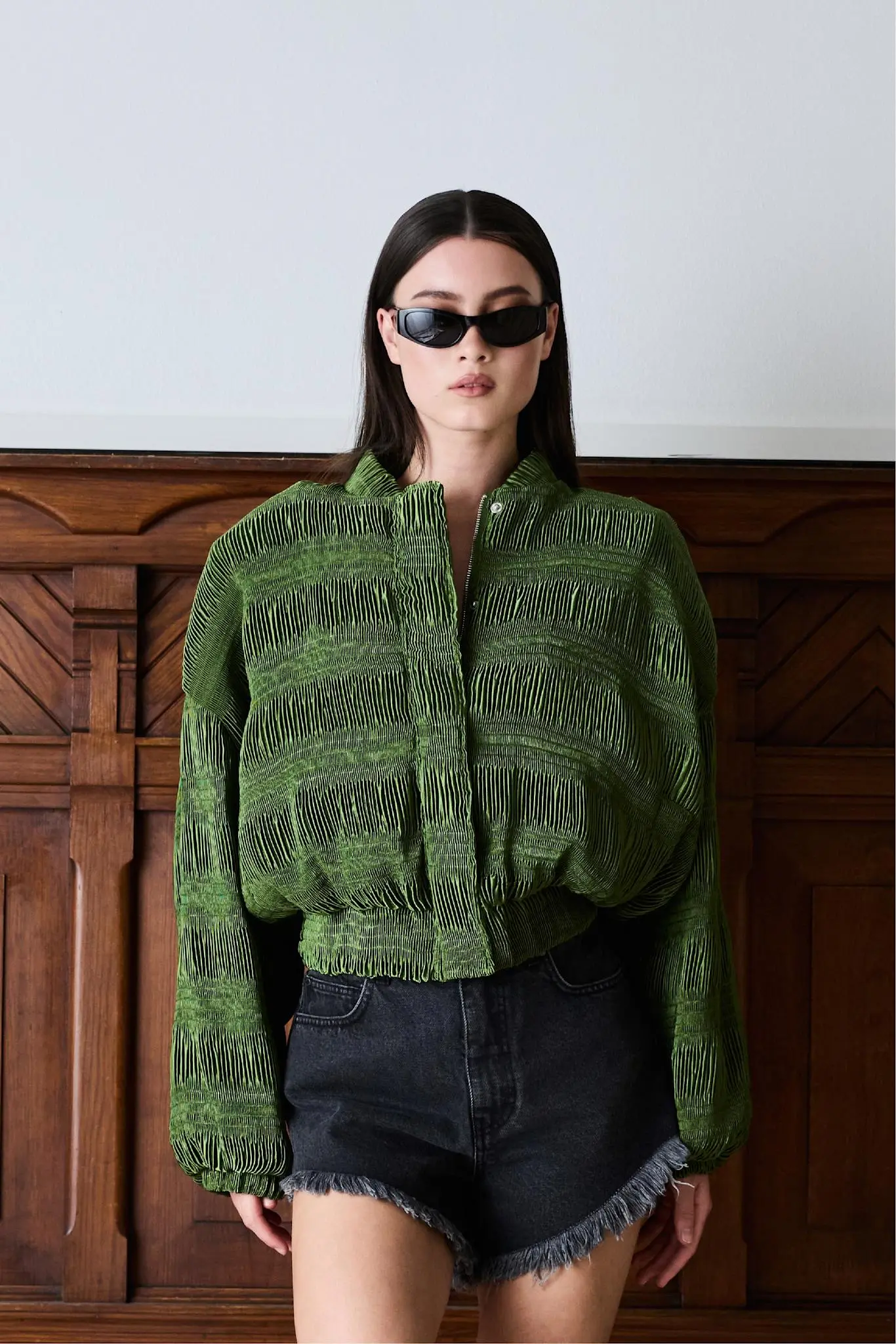 Wave Bomber Leaf Green Jakker